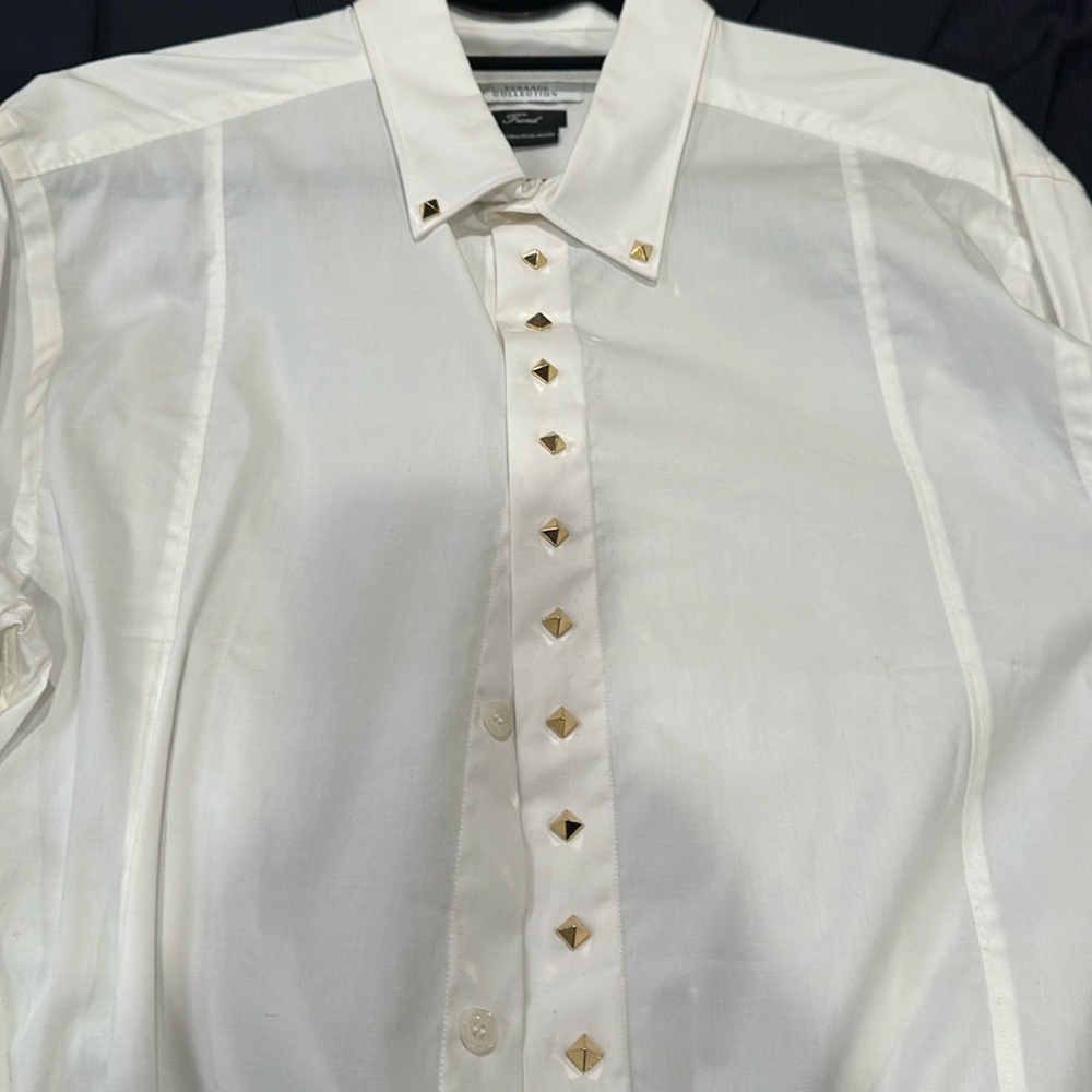 Versace white with gold studs shirt